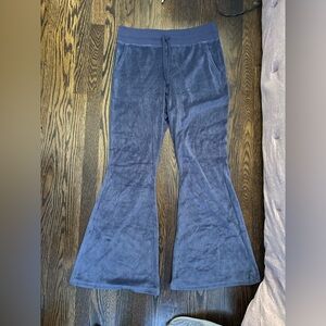 Aerie Blue Flare Velvet Pants